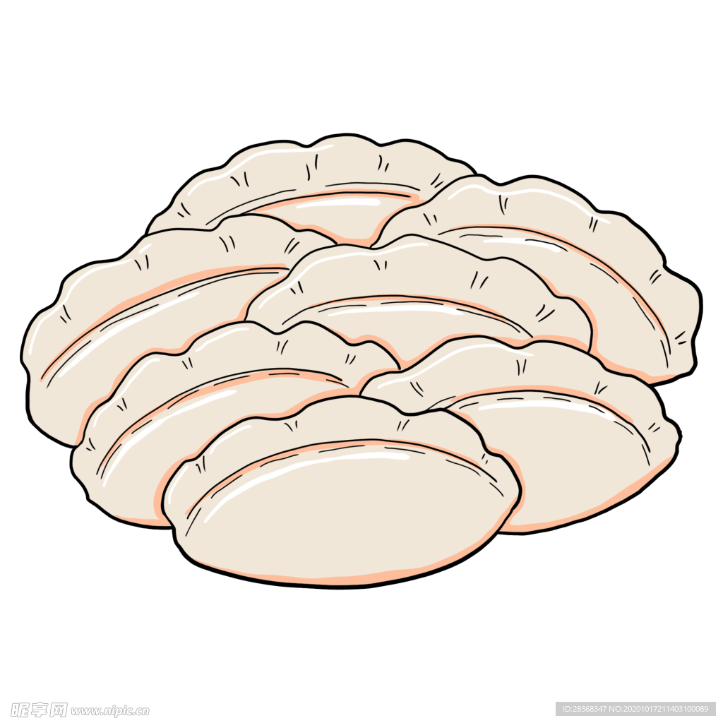 手绘饺子素材