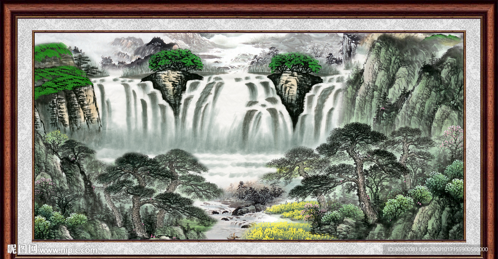 聚宝盆山水画