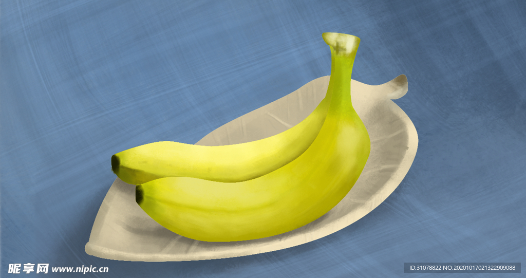 黄色水果香蕉插画