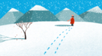 冬季户外雪景插画