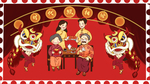 新年喜庆团员插画