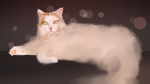 白色绒毛猫咪插画