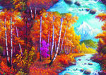油画风景背景