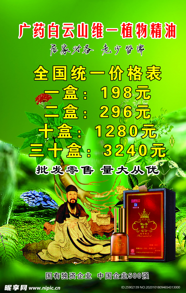 白云山 统一 精油 展板海报