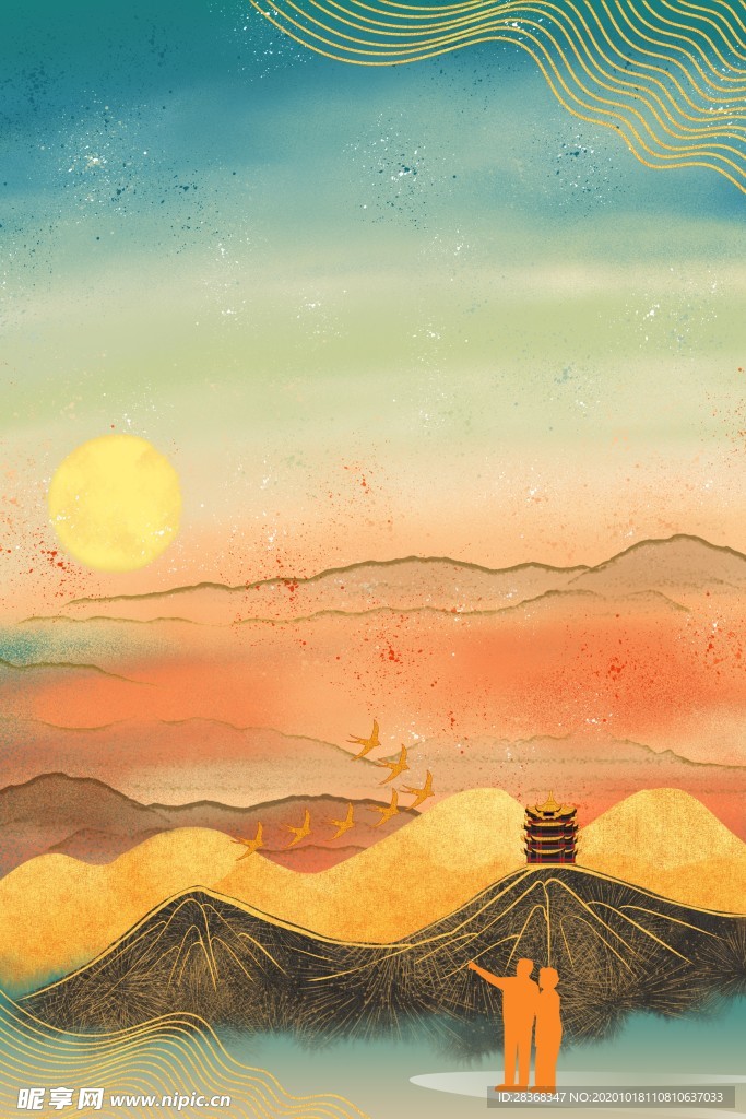国潮风背景