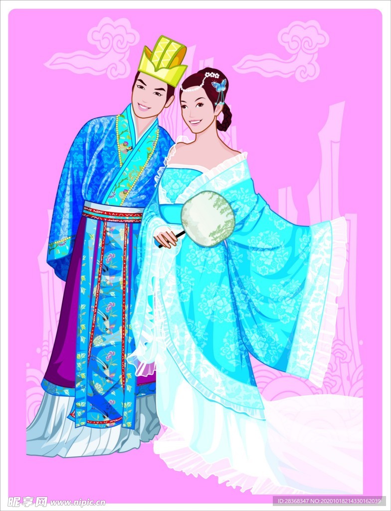 卡通新郎新娘