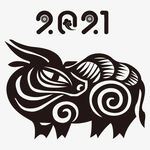 牛年剪纸素材