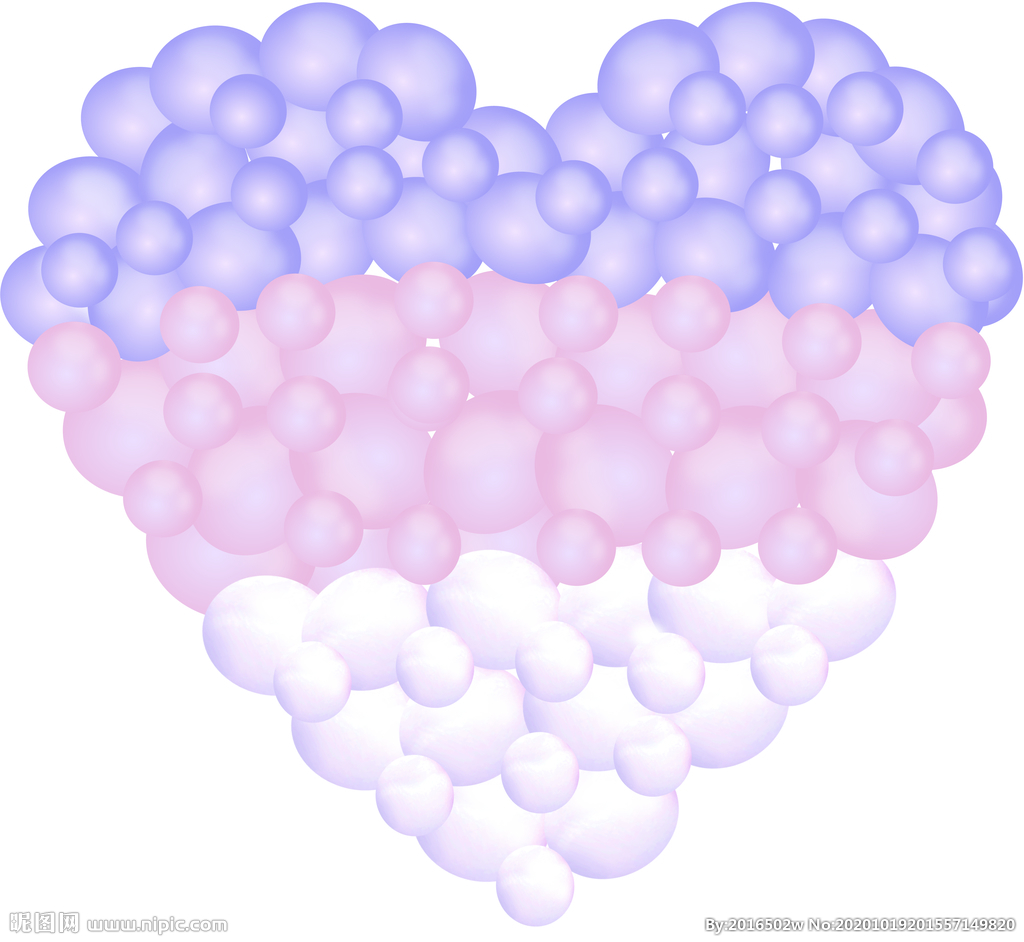 婚礼粉紫色爱心气球效果ai文件