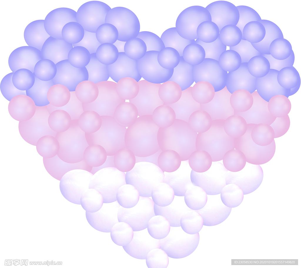 婚礼粉紫色爱心气球效果ai文件