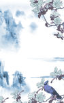 花鸟风景竖版装饰画