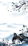 花鸟风景竖版装饰画