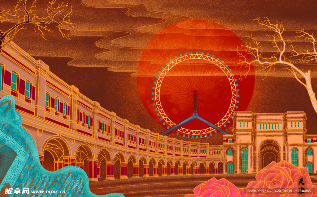 国潮插画