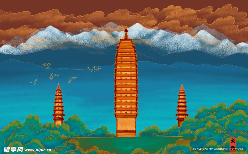 国潮插画