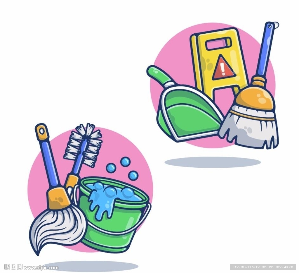 房屋清洁工具、设备和清洁剂插画图片素材_ID:395791622-Veer图库