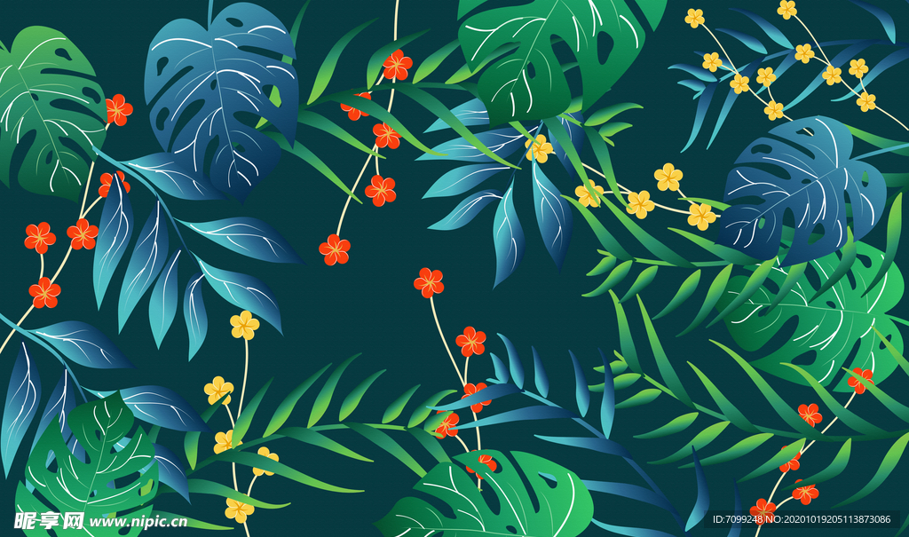 手绘植物花卉
