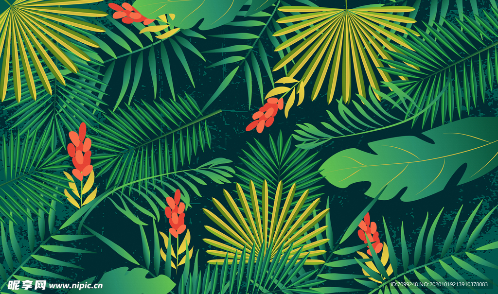 手绘植物花卉