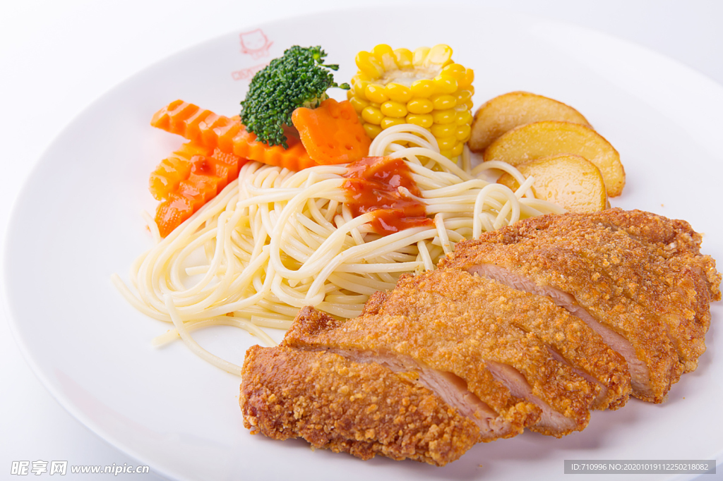 美味西餐鸡排玉米面条