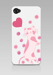 手机壳手绘插画粉色小猫