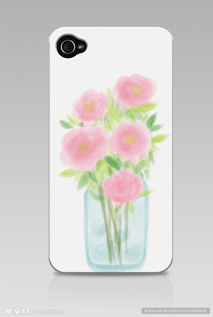 手机壳插画手绘鲜花