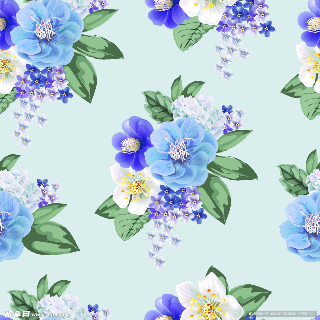 热带花 矢量花 彩色花朵 分层