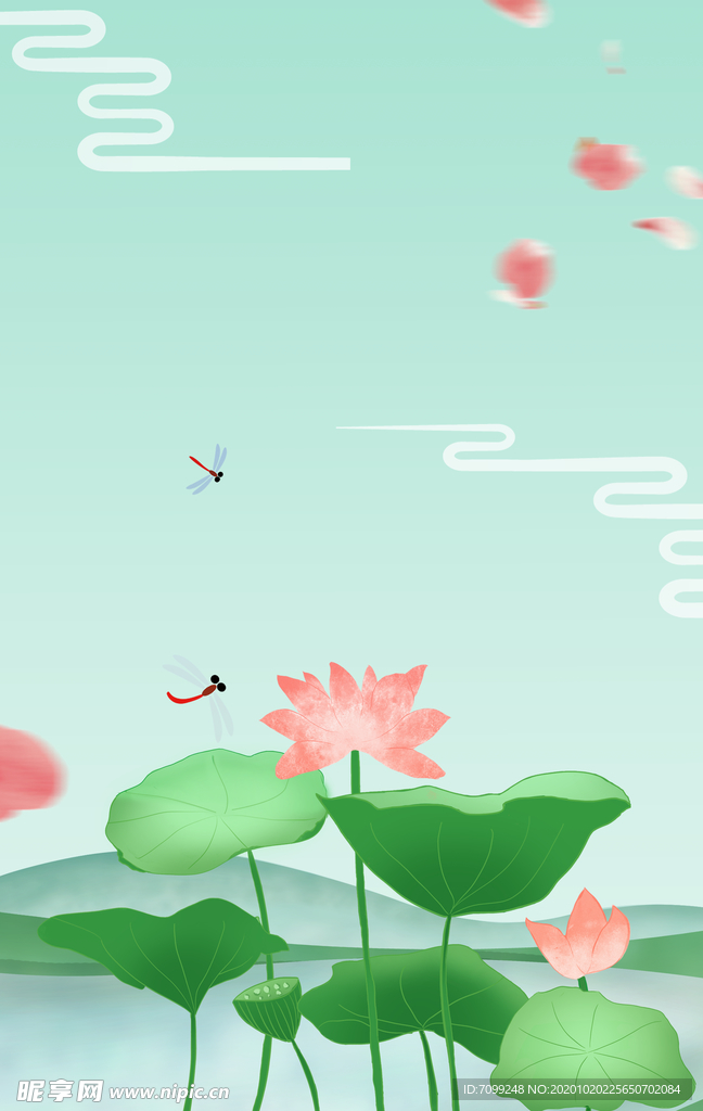 国画荷花