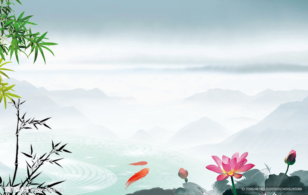 国画荷花