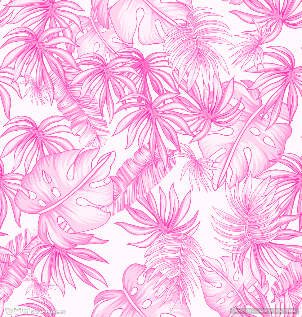 粉色热带树叶
