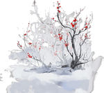 冬季雪景梅花素材