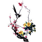 水墨梅兰竹菊素材