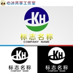 KH字母logo