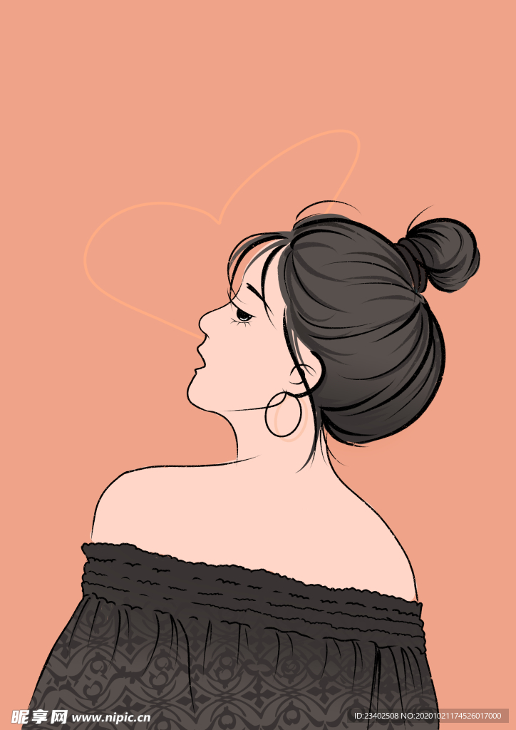 手绘美女