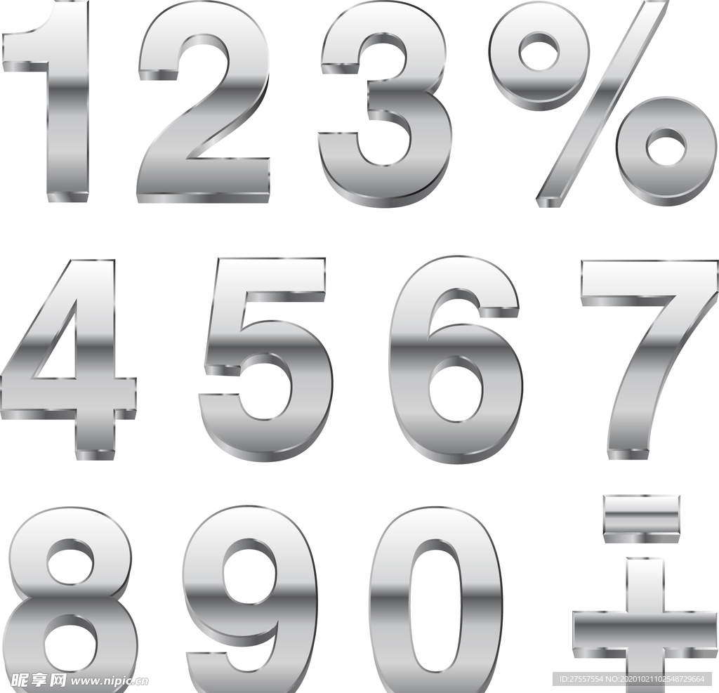 3D创意金属数字