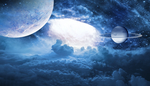 星空宇宙插画卡通背景海报素材