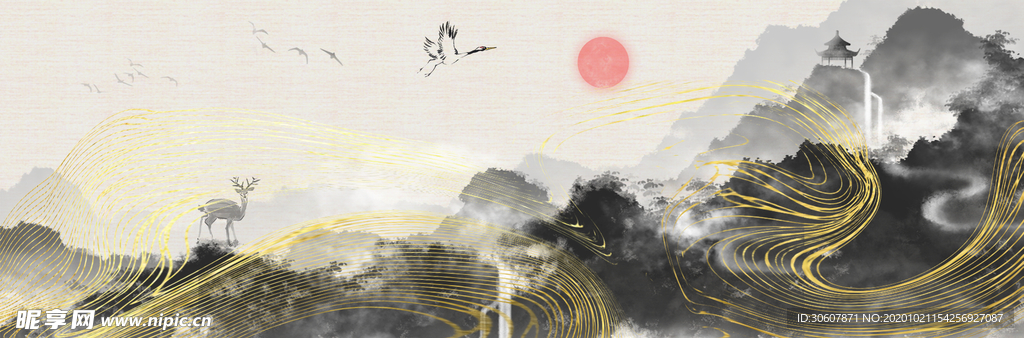水墨壁画