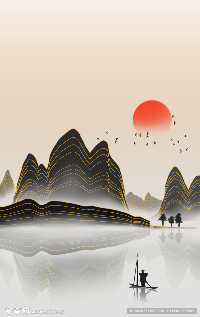 水墨壁画