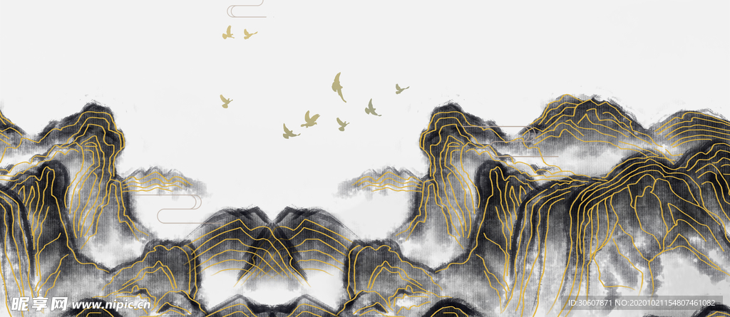 水墨壁画