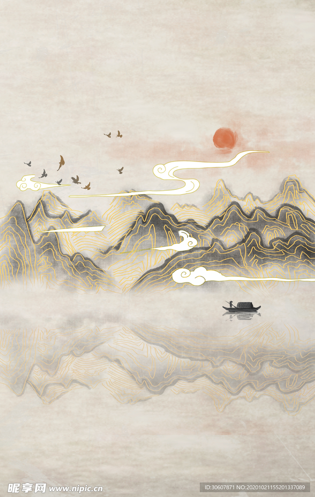 水墨壁画