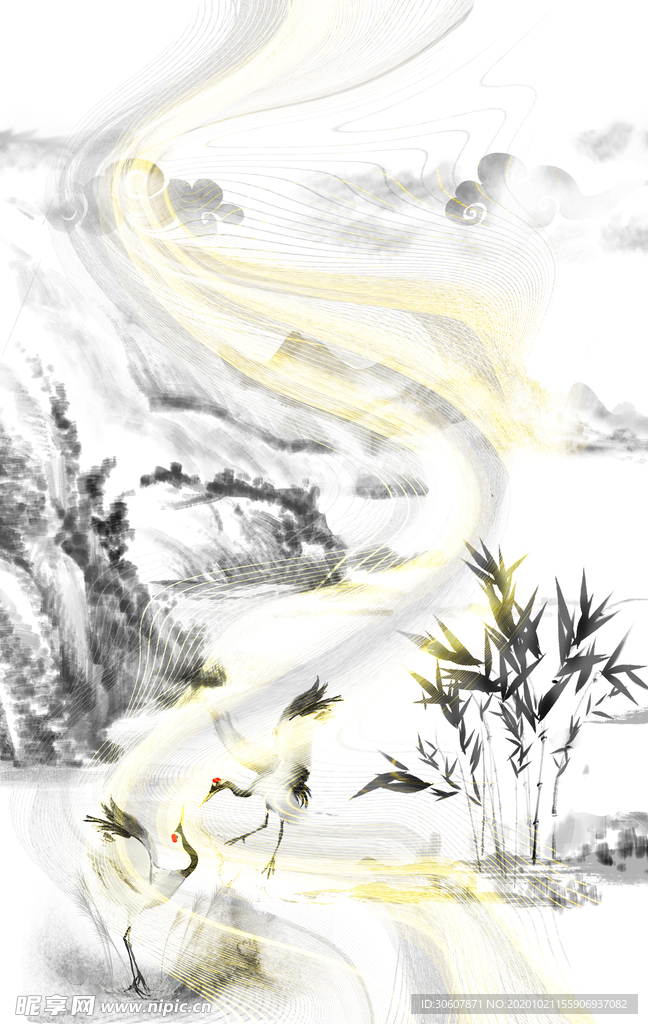 水墨壁画