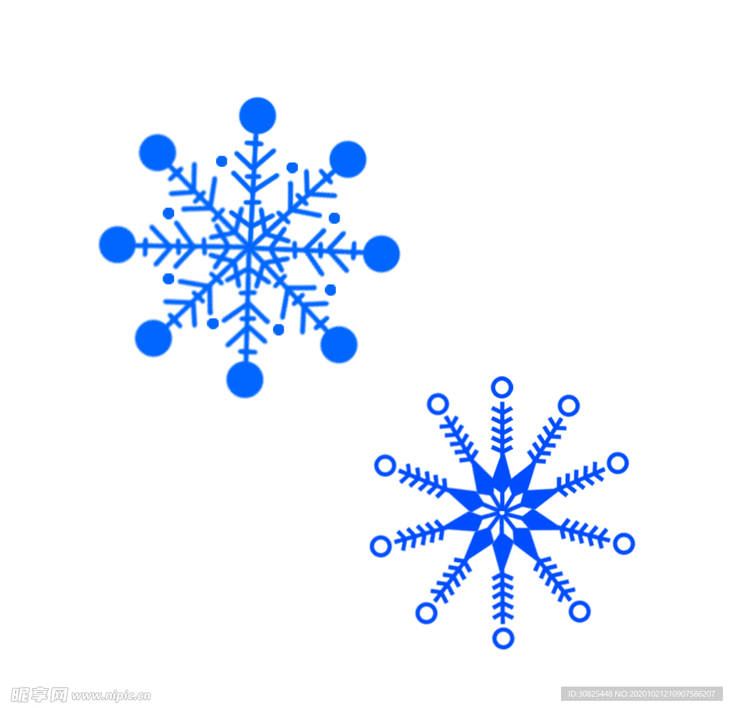 冬季蓝色雪花免扣元素