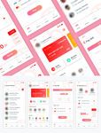 xd支付红色女性区块链UI设计