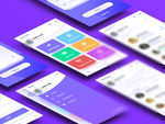 xd支付紫色UI设计首页列表页