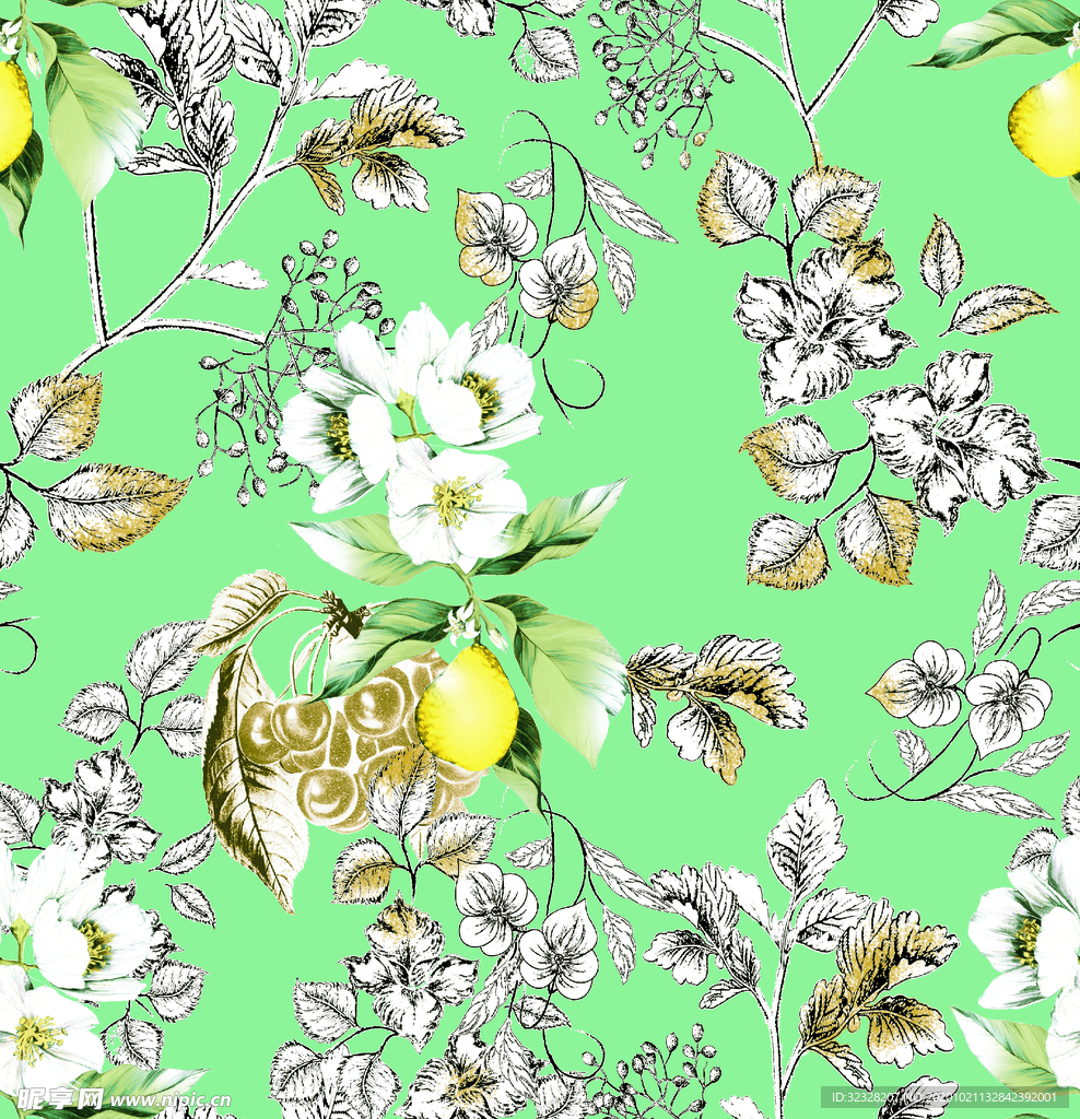 线条花