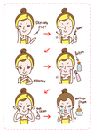 脸部化妆插画