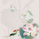 国画荷花 江