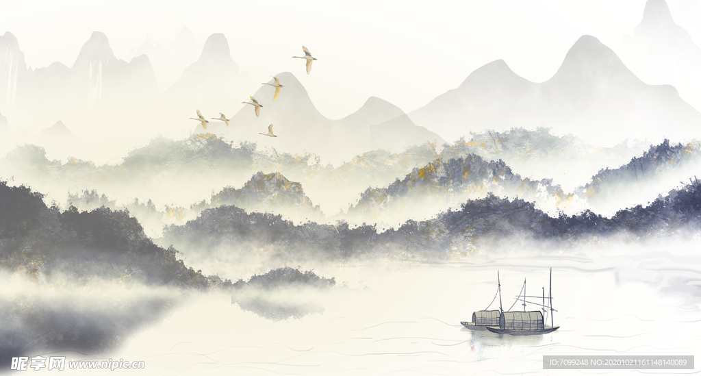 中国风水墨背景