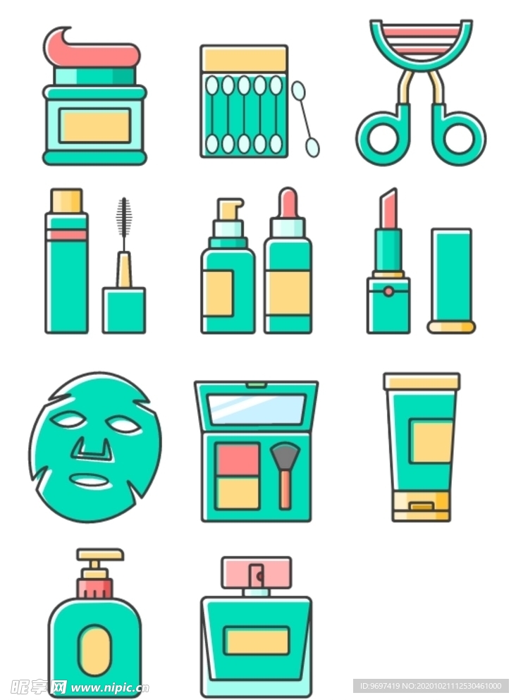 美妆产品系列图标