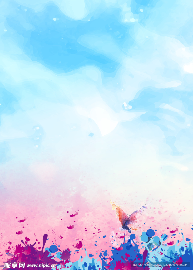 蓝色水彩背景