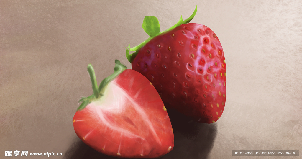 清新水果草莓插画