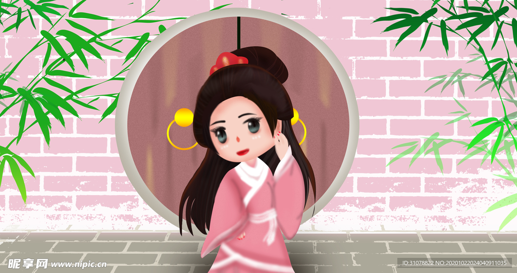 卡通创意人物配图插画