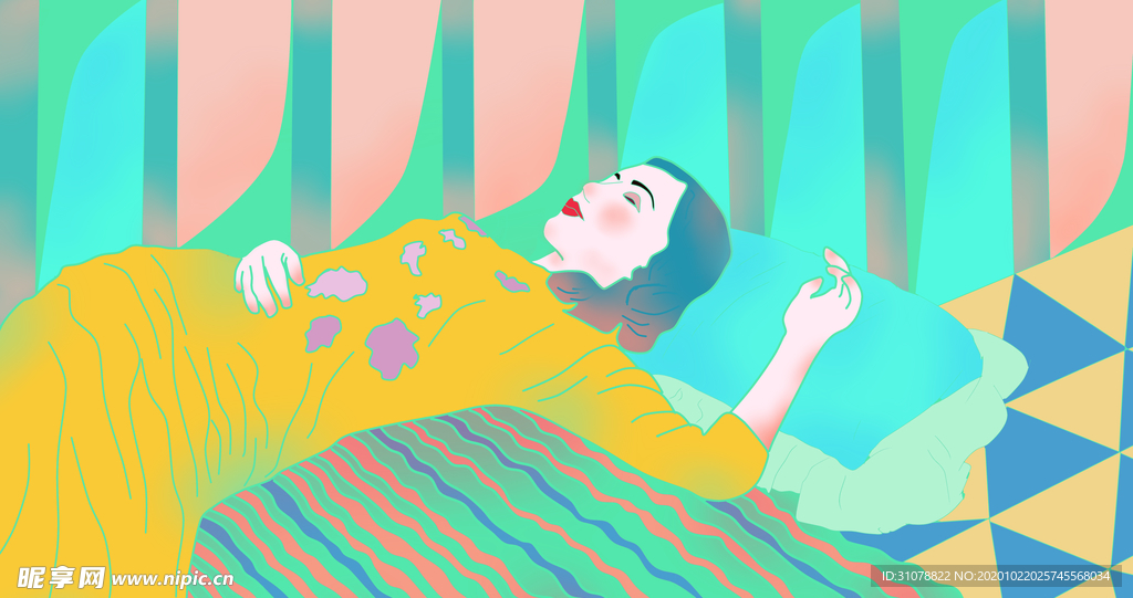 卡通创意人物配图插画